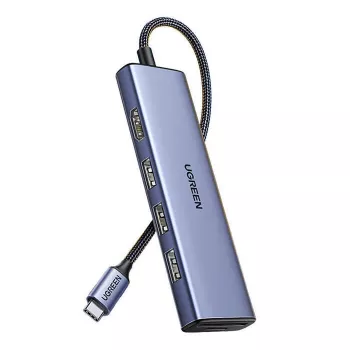 Hub USB Type-C UGREEN 20956A con HDMI e USB 3.0, 5 Gbit/s, 4K 3840x2160, argento
