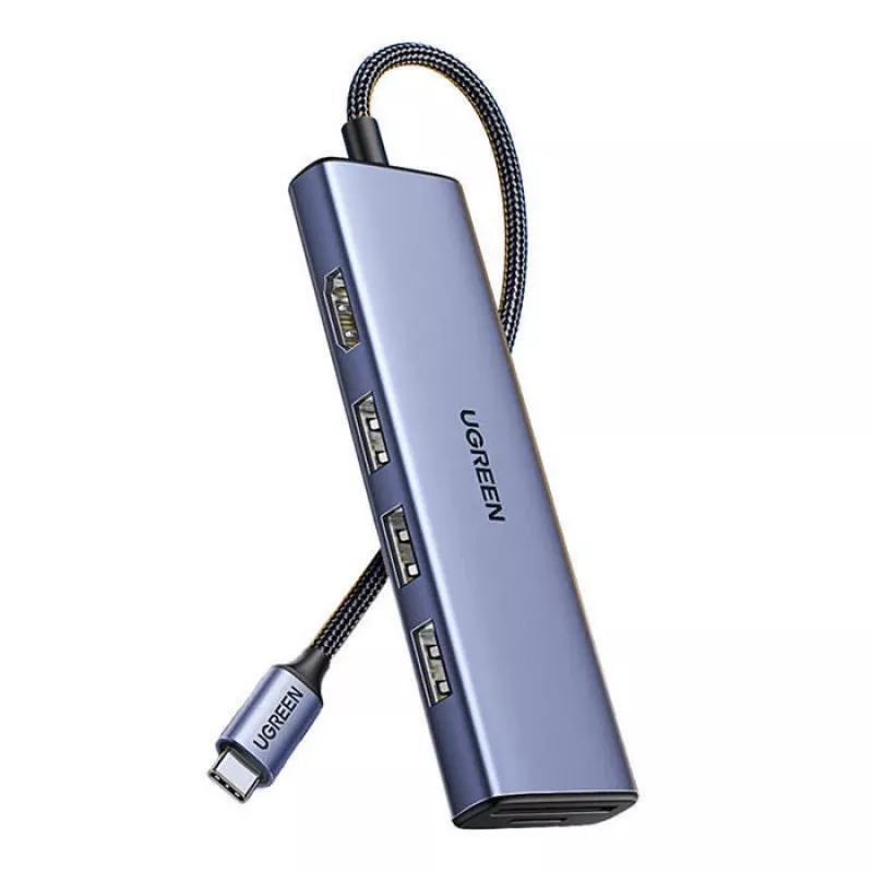 Hub USB Type-C UGREEN 20956A con HDMI e USB 3.0, 5 Gbit/s, 4K 3840x2160, argento