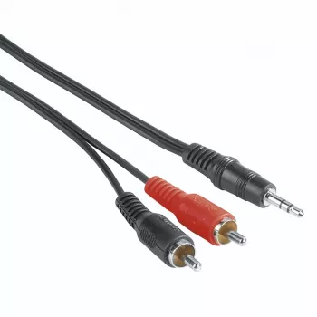 Cavo audio Hama 00205107 5m 3,5mm 2x RCA connettore maschio nero rosso
