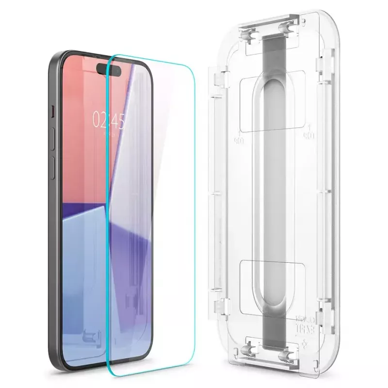 Spigen iPhone 15 Glas.tR EZ Fit protezione display in vetro temperato trasparente