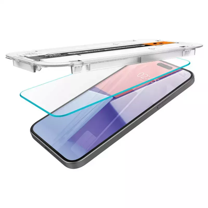Spigen iPhone 15 Glas.tR EZ Fit protezione display in vetro temperato trasparente
