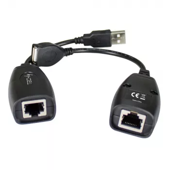 Extender USB Techly IUSB-EXTENDTY5 tramite cavo Cat.5e/6 fino a 50 m, USB Type-A a RJ-45, USB 1.1, senza alimentatore, nero