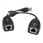 Techly IUSB-EXTENDTY5 extender USB su cavo Cat.5e/6 fino a 50 m, da USB a RJ-45, nero