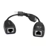 Techly IUSB-EXTENDTY5 extender USB su cavo Cat.5e/6 fino a 50 m, da USB a RJ-45, nero