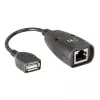 Techly IUSB-EXTENDTY5 extender USB su cavo Cat.5e/6 fino a 50 m, da USB a RJ-45, nero