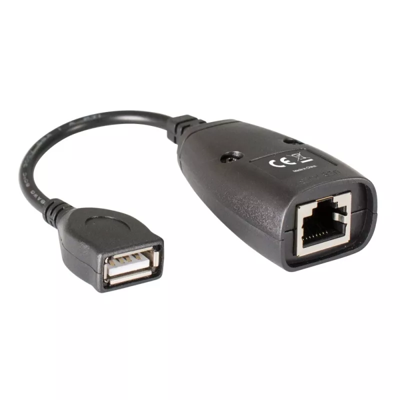 Techly IUSB-EXTENDTY5 extender USB su cavo Cat.5e/6 fino a 50 m, da USB a RJ-45, nero