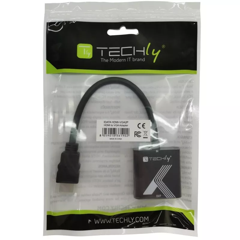 Adattatore cavo convertitore Techly HDMI a VGA nero 0,1 m 1920x1200 60 Hz