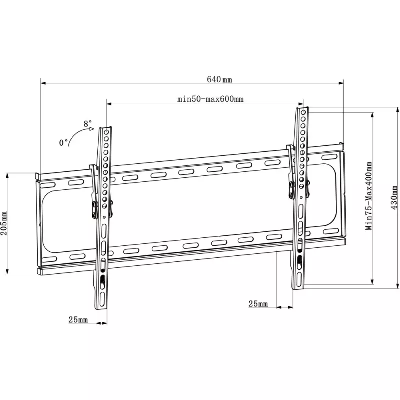 Supporto da parete per TV Techly ICA-PLB 261L 177,8 cm (70