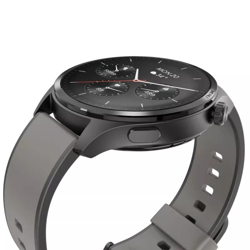 Hama Smartwatch 9000 00178627, 1,43 pollici (3,63 cm) AMOLED, GPS, memoria musicale, impermeabile, cinturino in silicone, antracite