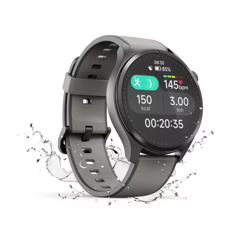 Hama Smartwatch 9000 00178627, 1,43 pollici (3,63 cm) AMOLED, GPS, memoria musicale, impermeabile, cinturino in silicone, antracite
