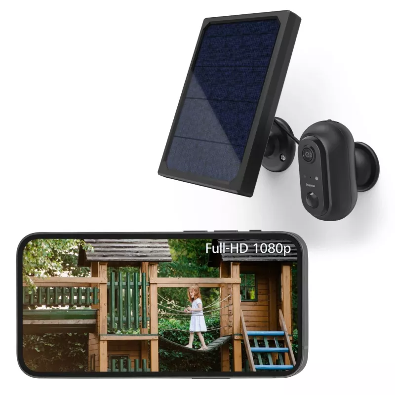 Telecamera di sorveglianza IP Hama 00176648 da esterno wireless nero 1080p