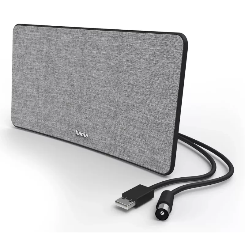 Antenna TV da interno Hama Fabric Design nero grigio USB 2 m