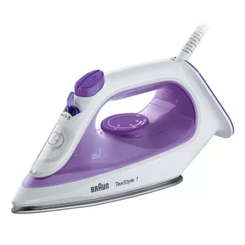 Ferro da stiro Braun TexStyle 1 SI 1080 suola in ceramica 2000 W nero, viola