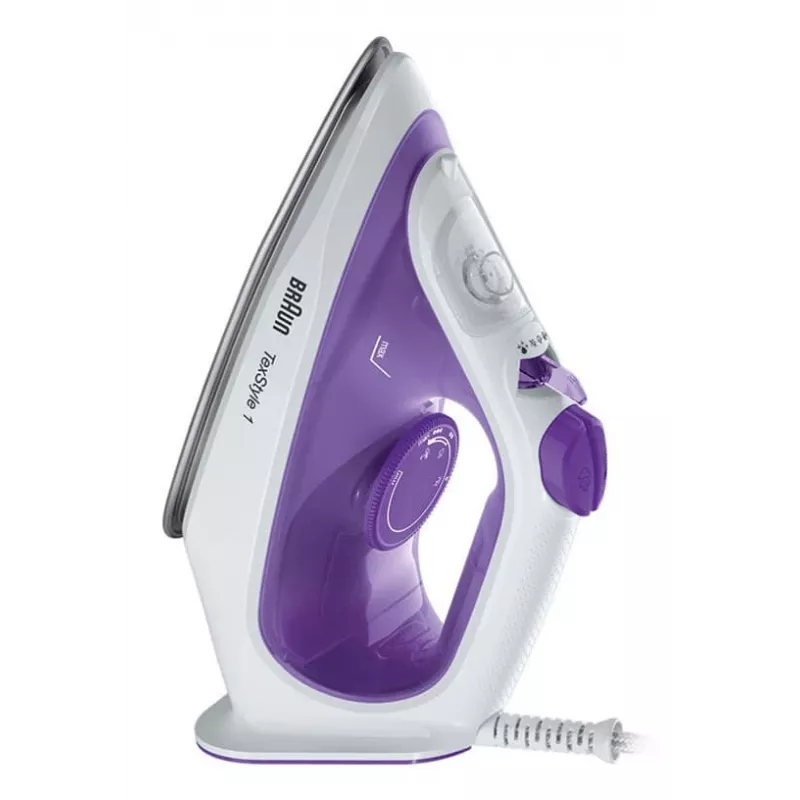 Ferro da stiro Braun TexStyle 1 SI 1080 suola in ceramica 2000 W nero, viola