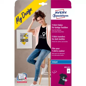 Trasferimento per tessuti Avery MD1003 inkjet bianco 210x297mm 4 pezzi