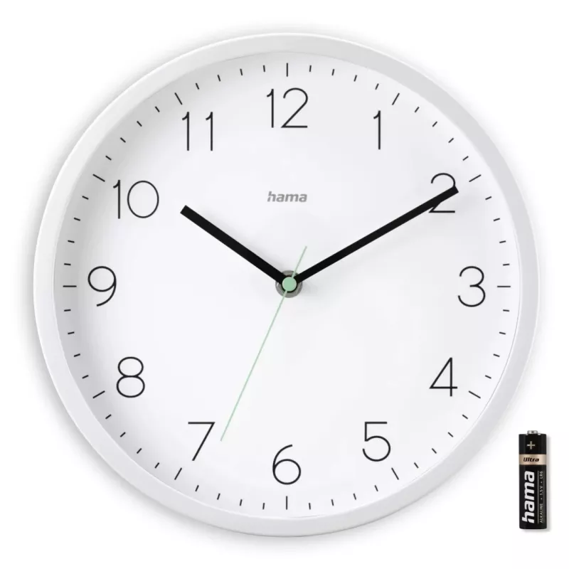 Orologio da parete HAMA Menorca, analogico, Ø 25 cm, bianco