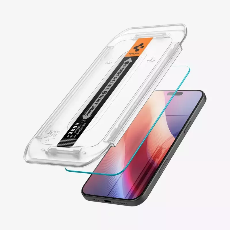 Protezione display Spigen GLAS.tR EZ Fit Apple iPhone 16 Pro vetro temperato trasparente 2 pz.