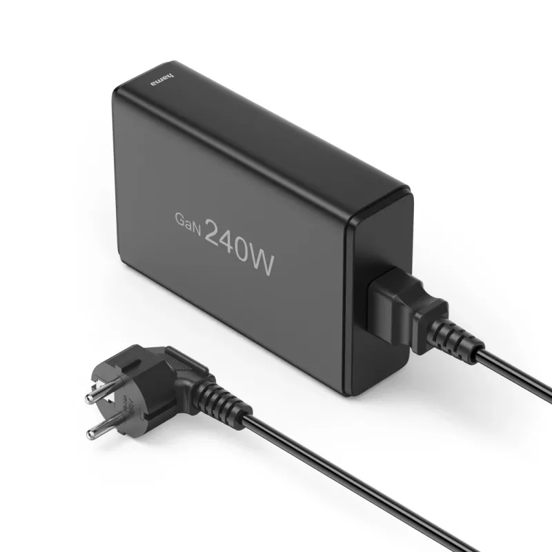 Ladestation HAMA 201977, 240W totali, 4× USB-C, 1× USB-A, nero