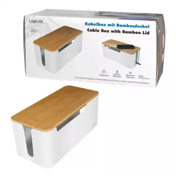 Copri ciabatta LogiLink KAB0075 coperchio in bambù bianco