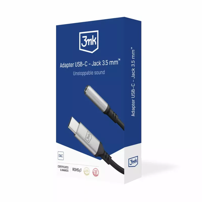 Cavo USB 3,5 mm 3MK jack 3,5 mm 1 pz. USB-C a jack 3,5 mm