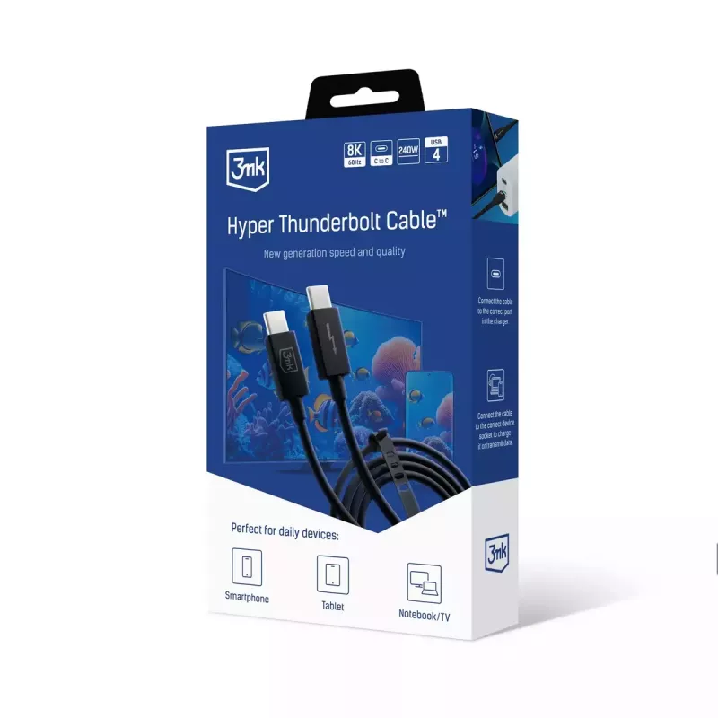 3mk Hyper Thunderbolt 4 Pro Cavo, 240 W, 1 m