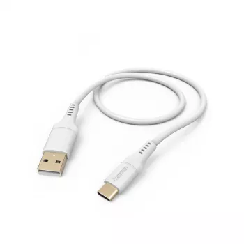 Cavo USB flessibile Hama USB 2.0 1,5 m USB-A USB-C bianco