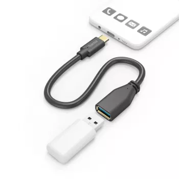 Cavo USB Hama 00201605 USB 3.2 Gen 1 (3.1 Gen 1) 0,15 m USB-C USB-A nero