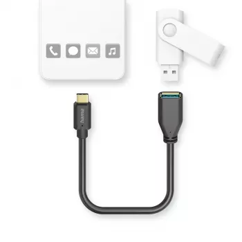 Cavo USB Hama 00201605 USB 3.2 Gen 1 (3.1 Gen 1) 0,15 m USB-C USB-A nero