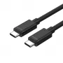 Cavo USB-C a USB-C Unitek Y-C477BK01-2M, USB 3.2 Gen 1, 2 m, 5 Gbit/s, PD 60 W, nero