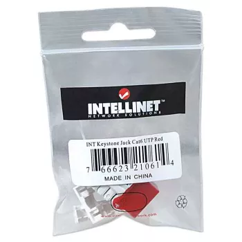 Keystone Jack Intellinet, Cat6, UTP, LSA, rosso