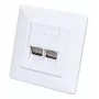 Presa a muro RJ45 Intellinet 2 porte Cat6 10G schermata, montaggio incassato con placca, STP, bianco segnale RAL9003