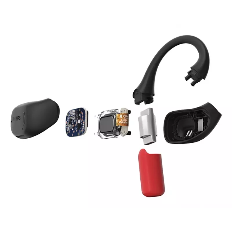 Philips Serie 6000 TAA6709BK/00 Cuffie/Auricolari True Wireless Stereo (TWS) Ear-Hook Sport Bluetooth nero, rosso