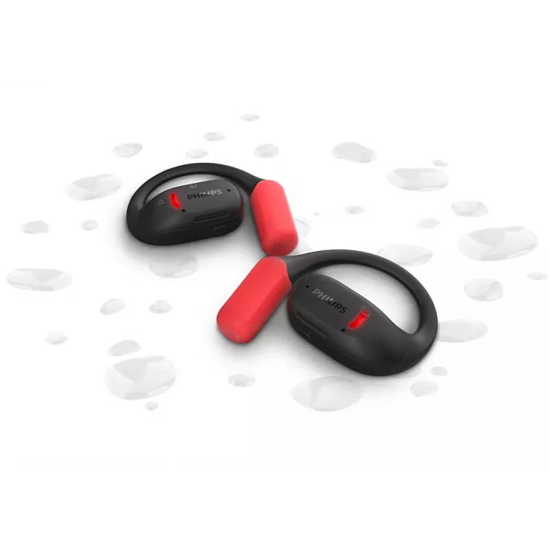 Philips Serie 6000 TAA6709BK/00 Cuffie/Auricolari True Wireless Stereo (TWS) Ear-Hook Sport Bluetooth nero, rosso