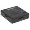 Manhattan Switch HDMI 2 porte, 1080p, collega 2 sorgenti HDMI a 1 display, commutazione automatica e manuale (tramite pulsante), nessuna alimentazione esterna necessaria, nero, tre anni di garanzia