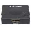 Manhattan Switch HDMI 2 porte, 1080p, collega 2 sorgenti HDMI a 1 display, commutazione automatica e manuale (tramite pulsante), nessuna alimentazione esterna necessaria, nero, tre anni di garanzia