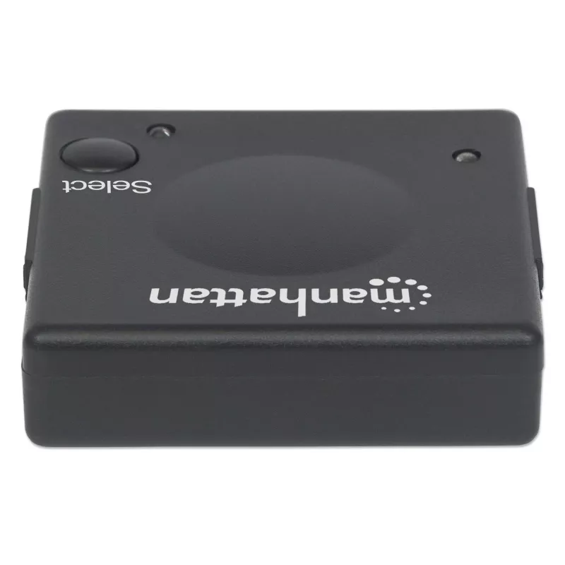 Manhattan Switch HDMI 2 porte, 1080p, collega 2 sorgenti HDMI a 1 display, commutazione automatica e manuale (tramite pulsante), nessuna alimentazione esterna necessaria, nero, tre anni di garanzia