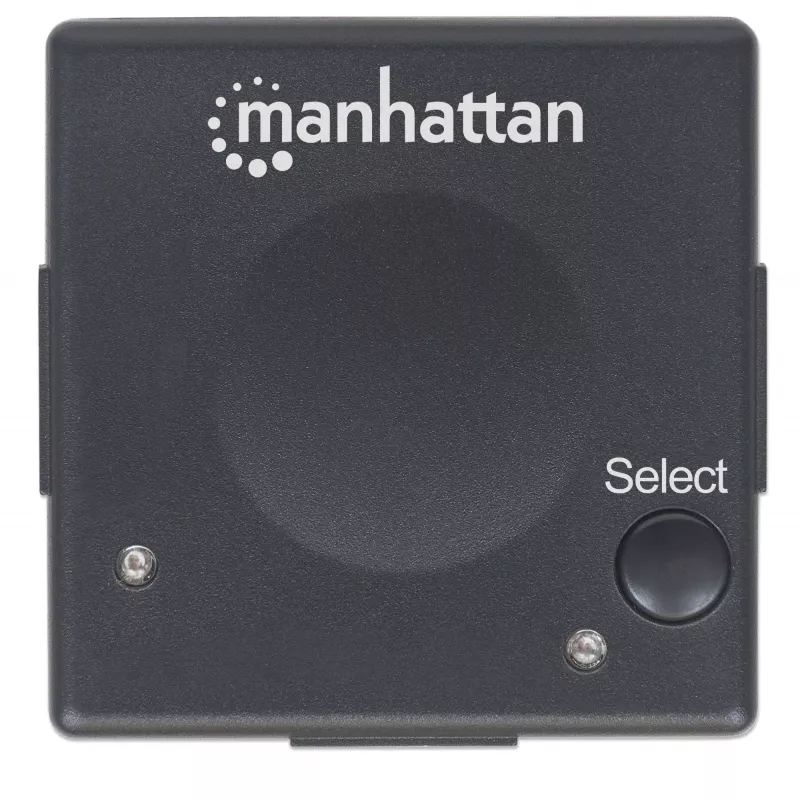 Manhattan Switch HDMI 2 porte, 1080p, collega 2 sorgenti HDMI a 1 display, commutazione automatica e manuale (tramite pulsante), nessuna alimentazione esterna necessaria, nero, tre anni di garanzia