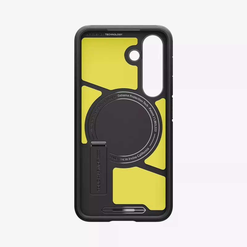 Custodia Spigen Galaxy S25 Tough Armor AI nero Cover con supporto da tavolo