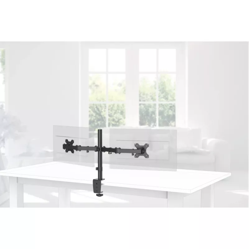 Hama 00118491 FULLMOTION supporto da scrivania per due monitor, 13-32 pollici (81,3 cm), VESA 75x75/100x100, max. 8 kg, nero