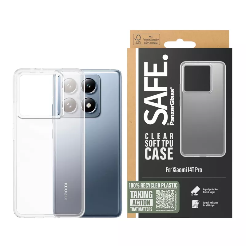 PanzerGlass SAFE. by ® custodia TPU trasparente Xiaomi 14T Pro