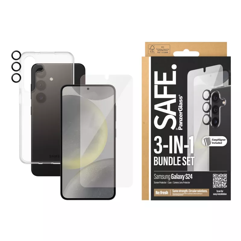 PanzerGlass SAFE. by ® bundle 3-in-1 Samsung Galaxy S24