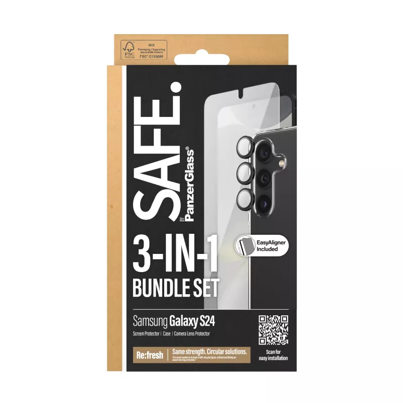 PanzerGlass SAFE. by ® bundle 3-in-1 Samsung Galaxy S24