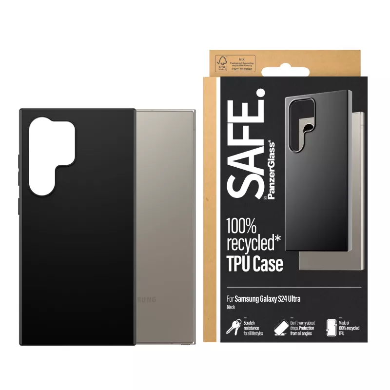 Custodia TPU PanzerGlass SAFE Samsung Galaxy S24 Ultra nero trasparente protezione