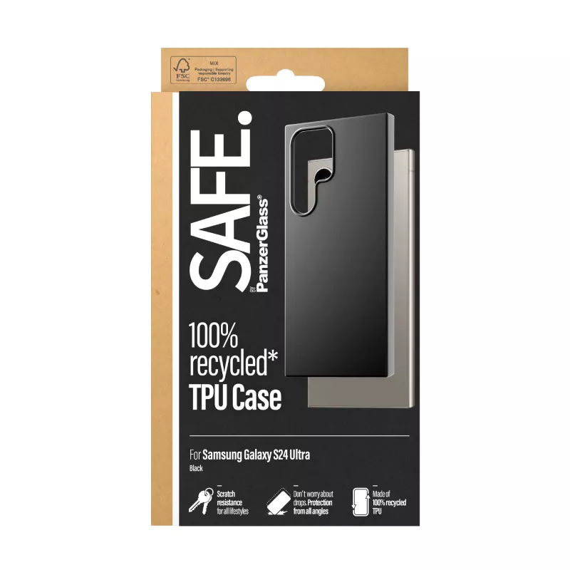 Custodia TPU PanzerGlass SAFE Samsung Galaxy S24 Ultra nero trasparente protezione