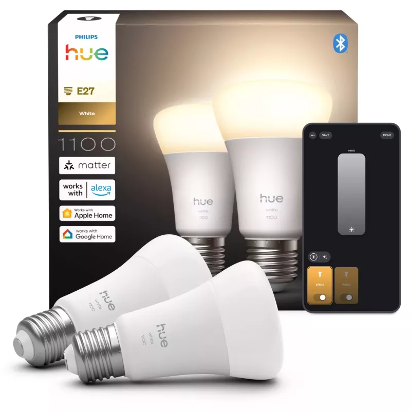 Lampadina smart Philips Hue White A60 E27 1100 Bluetooth Zigbee