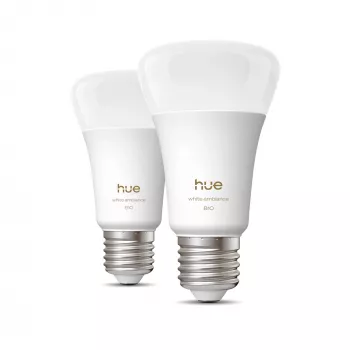 Lampadina smart Philips A60 E27 — Bluetooth/Zigbee, 6 W, 810 lm, bianco, confezione da 2