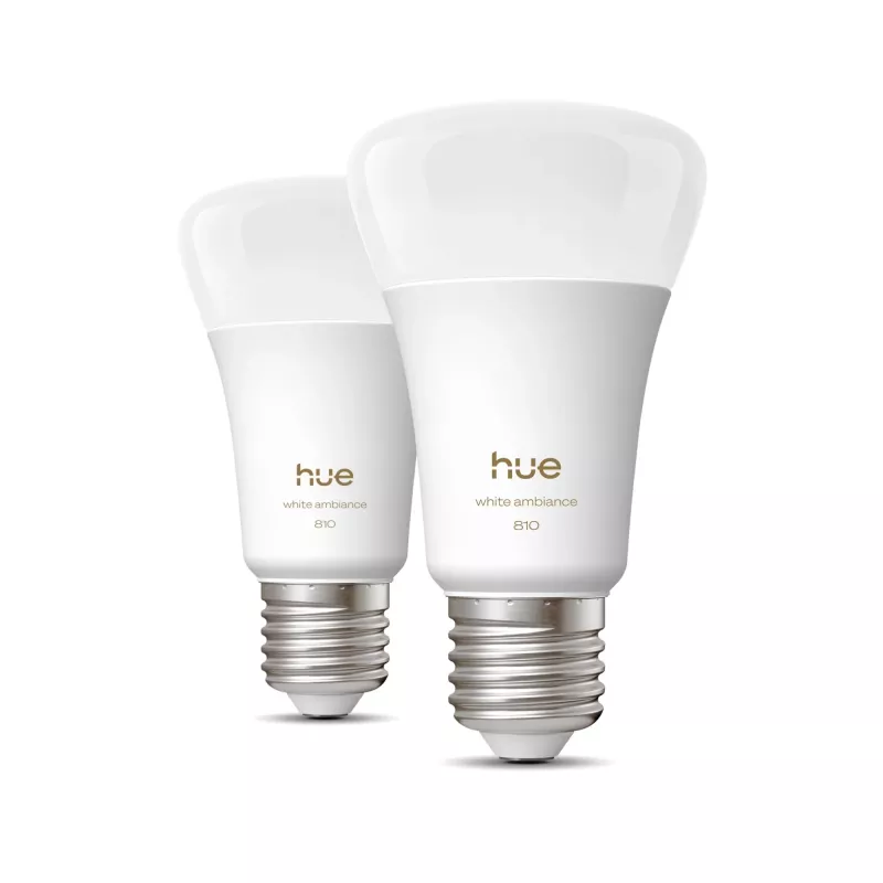 Lampadina smart Philips A60 E27 — Bluetooth/Zigbee, 6 W, 810 lm, bianco, confezione da 2