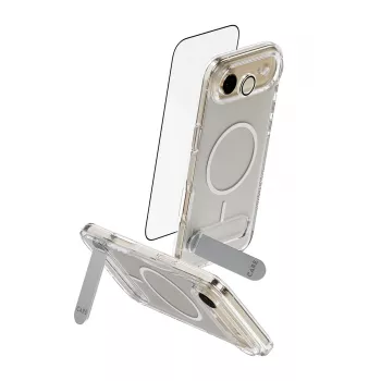 Bundle protezione PanzerGlass CARE 3-in-1 Feature Kick per iPhone Air — vetro temperato, PET, silicone, trasparente