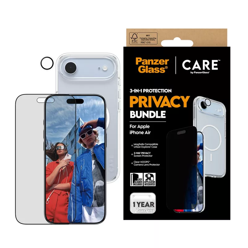 Custodia protettiva PanzerGlass CARE per iPhone 17 Air — Privacy 3-in-1