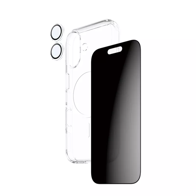 Custodia protettiva PanzerGlass Case CARE per iPhone 17 con protezione privacy, funzionalità 3-in-1